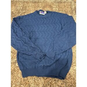 Vintage Sweater Graphix Geometric Blue Crewneck USA Men's Large